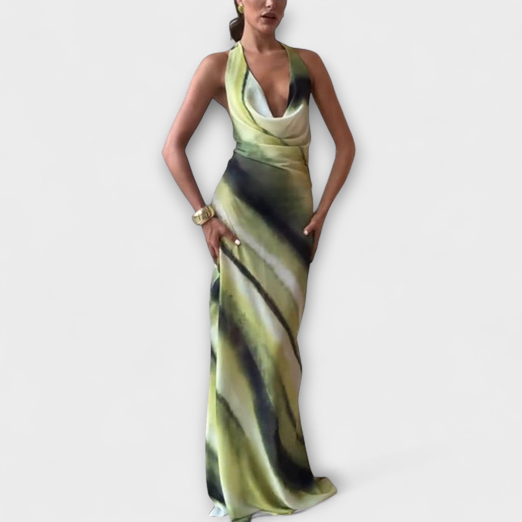 Classic tie-dye gradient maxi dress