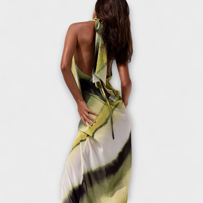 Classic tie-dye gradient maxi dress