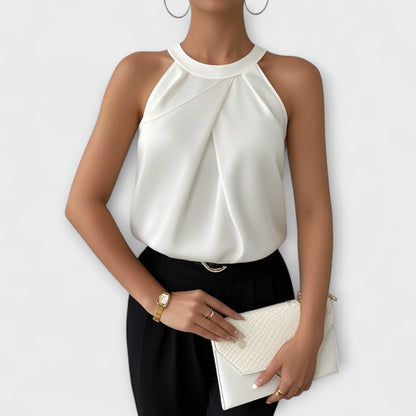 Skye - Chic Satin Blouse with Off-Shoulder Design