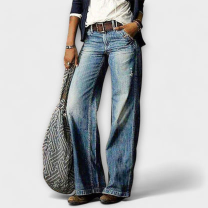Cess - Denim Pants with Wide Leg